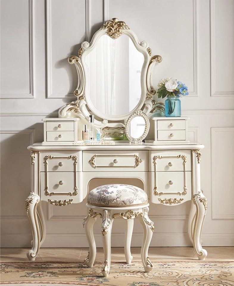 Wholesale Classical Vintage Bedroom Furniture Simple Wooden Customized Dressing Table