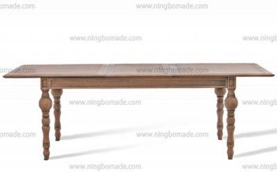 MID Century Antique Style Handmade Nordic Rectangular Vintage Solid Oak Wood Extension Dining Table