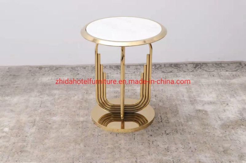 Luxury Home Furniture Stainless Steel Champagne Gold Center Side Coffee Table