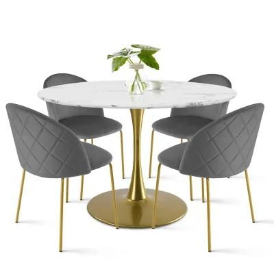 Nordic Design Modern Glass Dining Room Furniture 4 Chairs Tisch Meja Makan Round Glass Dining Table Set