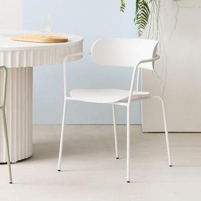 Fashion Coffee Garden Metal Dining Chair with Backrest