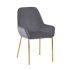 Cheap Restaurant Furniture Modern High Back Velvet Fabric Beige Dining Chair with Gold Legs