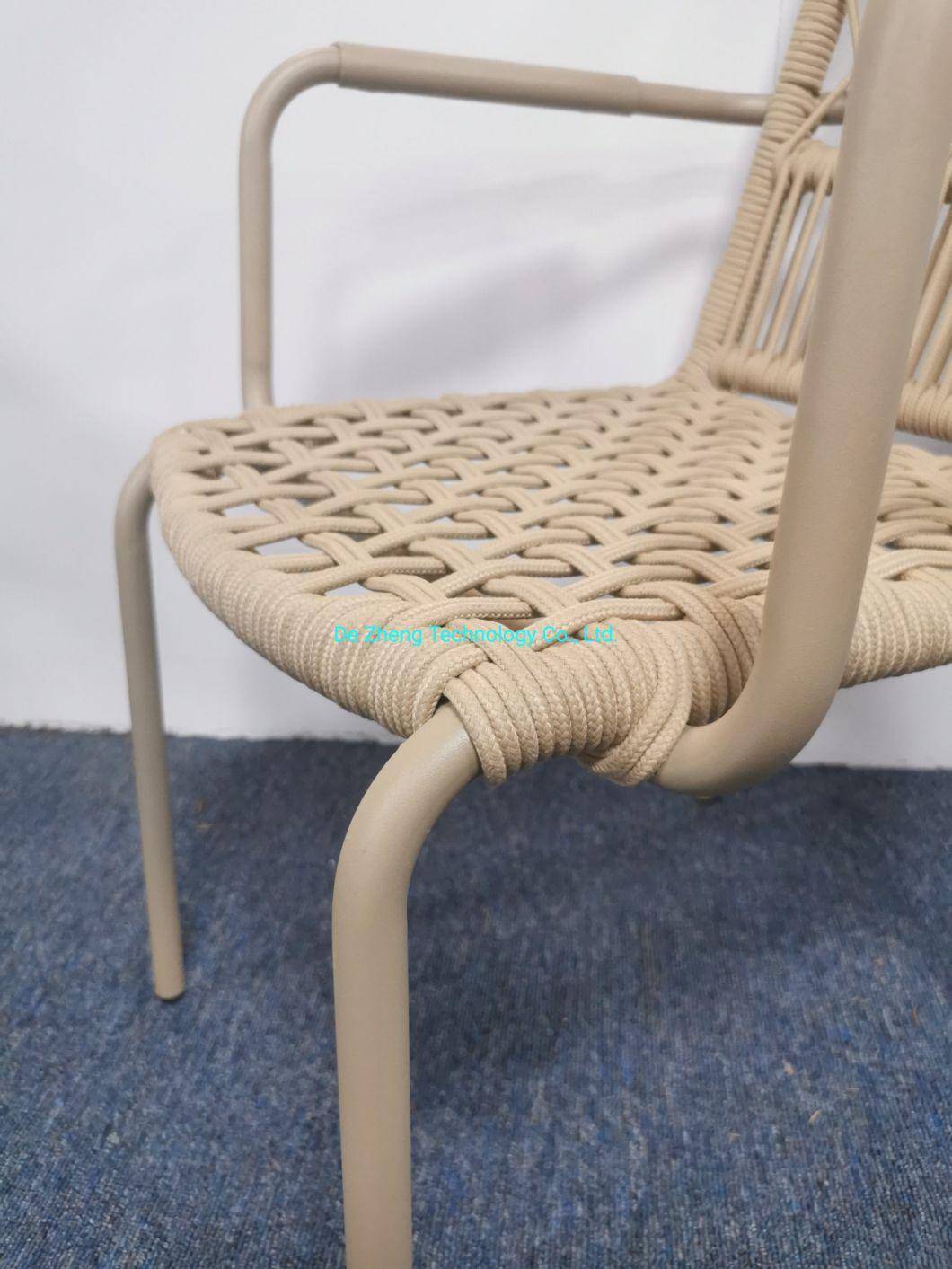 Luxury Metal Restaurant Rope Chairs Set Leisure Garden Furniture Dining Room Furniture Modern Outdoor Chair