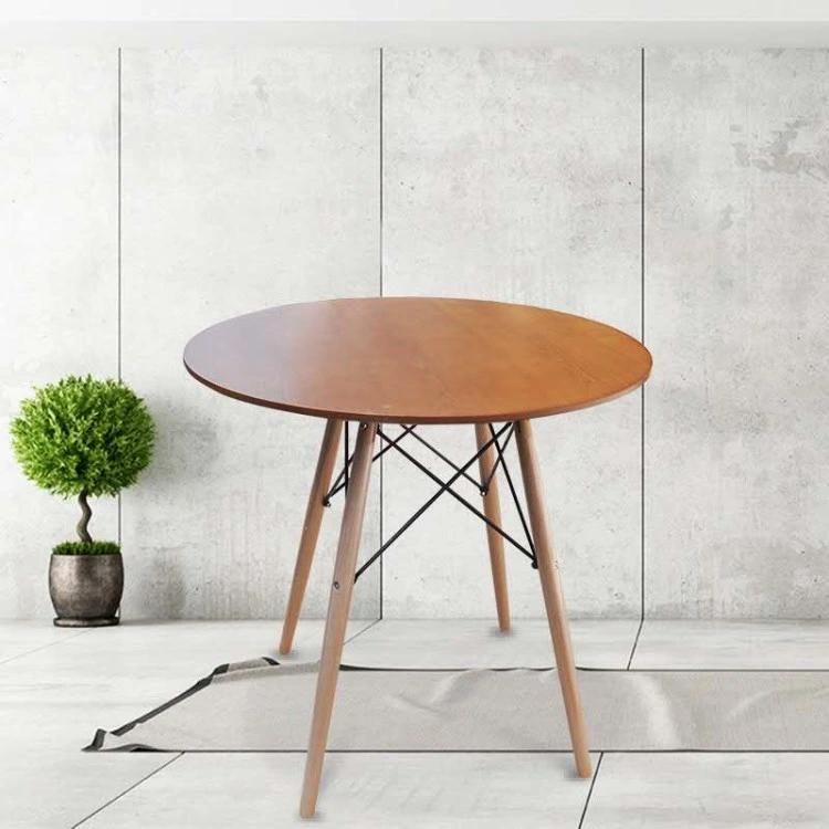 Wholesale Italian Modern Simple Style Dining Room Set Round Wood Dining Table with Chair Light Luxury Household MDF Dining Table