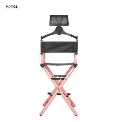 Koncai Best Selling Aluminum Folding Chair Makeup Case Chair Beauty Salon Chair with Headrest