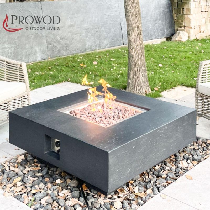 Hot Selling Outdoor Garden Cast Concrete Gas Fire Pit Table