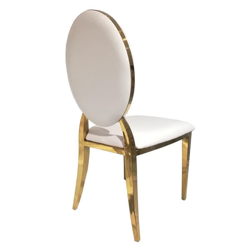 Round Back Gold Stainless Steel Chair for Wedding Event