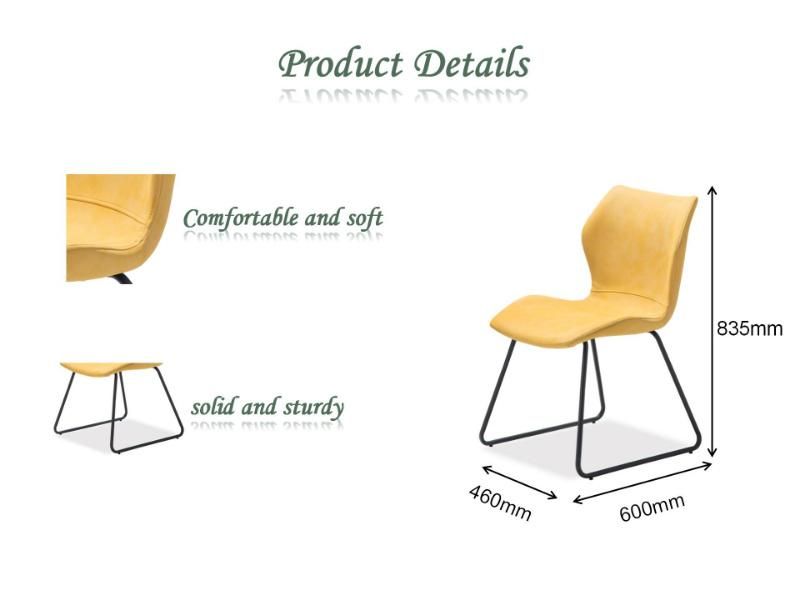 China Wholesale Modern Style Restaurant Furniture Metal Legs PU Leisure Coffee Dining Chair