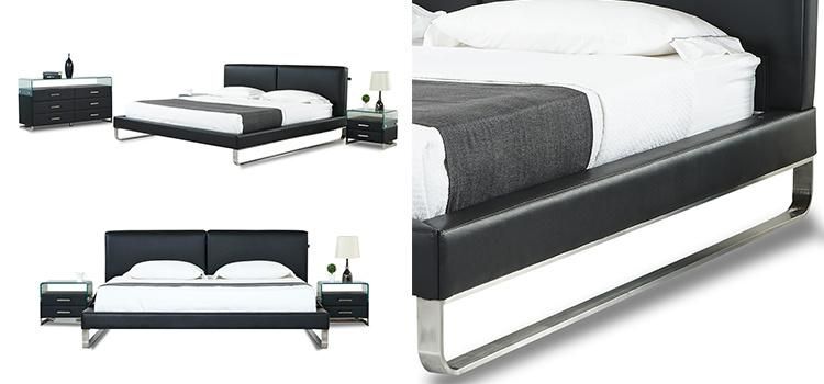 Modern Bedroom Furniture Beds American Bed King Bed Queen Bed with Stainless Steel Gc1702