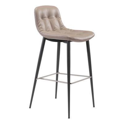 Hot Sale High Quality Modern Industrial Metal Bar Chair Velvet Fabric High Bar Stool Chair with Honeycomb Back