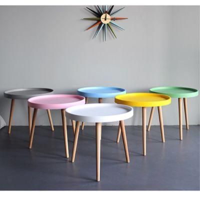 Latest Design Wooden Leg Leisure Tea Table Home and Hotel Customized Nordic Side Coffee Table