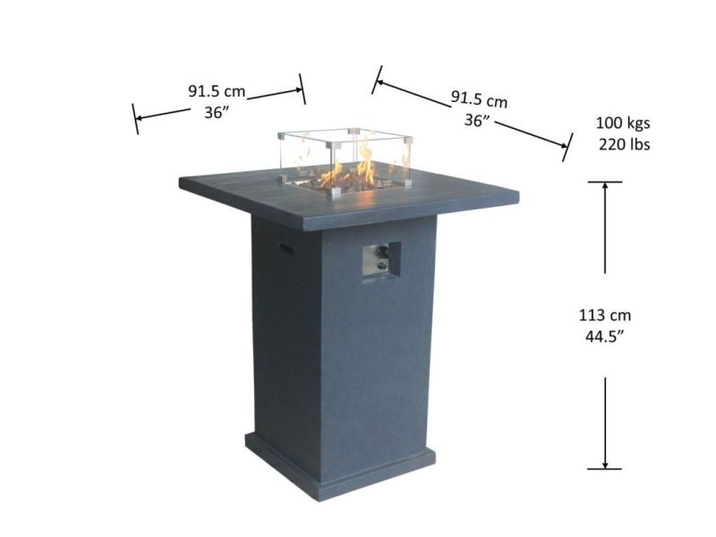 Outdoor Cast Cement Propanetable, Warmer Appliance Table