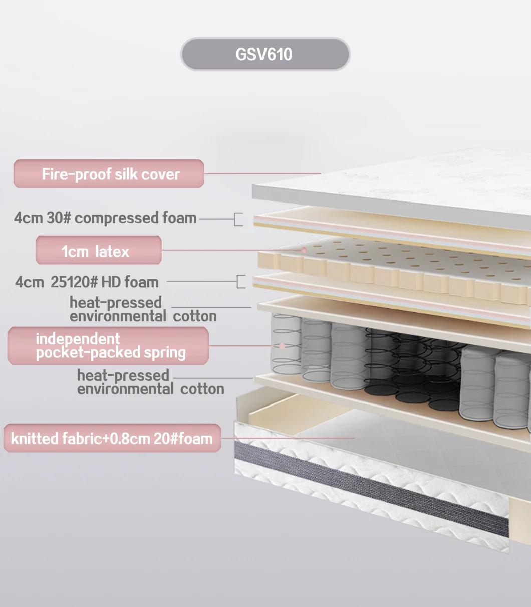 Hotel Furniture Bed Mattress Spring Plain Mattresses Gsv610