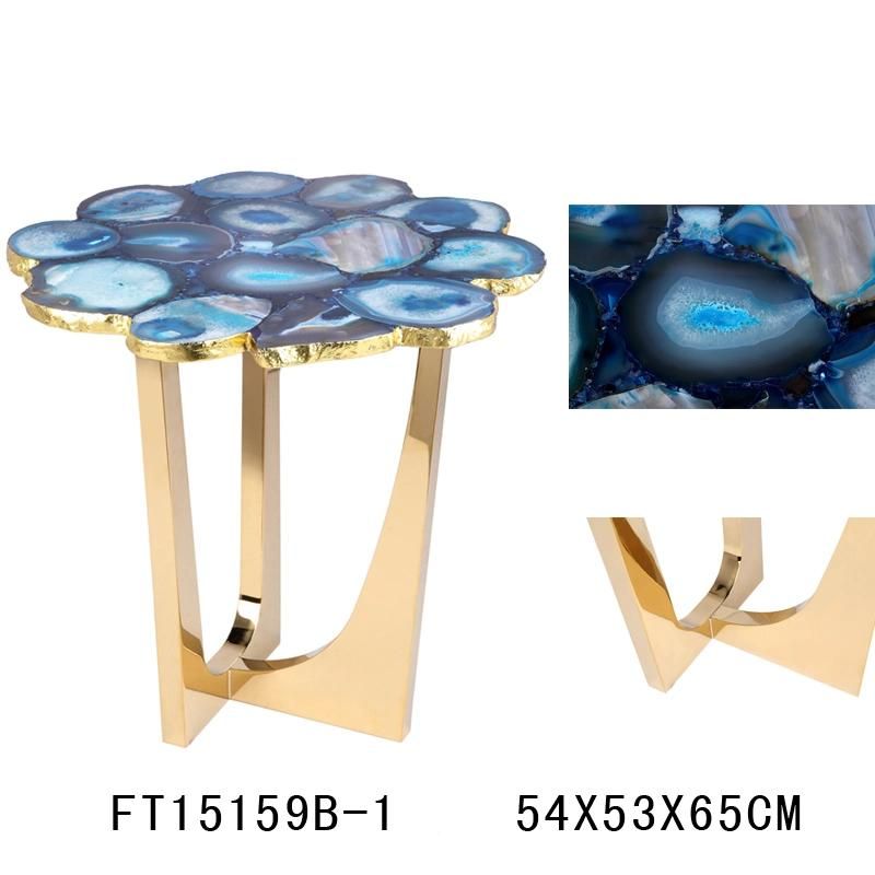 Modern Luxury Living Room Center Table Factory Outlet Modern Tea Table Villa Hotel Marble Combination Flower Shape Coffee Side Table