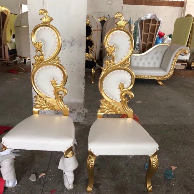 Luxury Royal Cheap King Throne Chair Wedding Gold Bride and Groom Chair