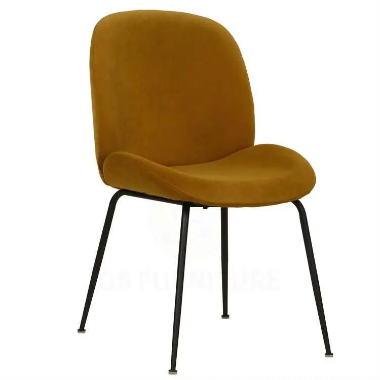 High Quality Home Restaurant Furniture New Design Coffee Hotel Leisure Upholstered Velvet Fabric Dining Room Chair