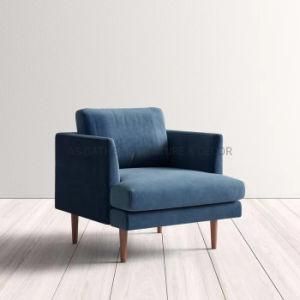 Nordic Simple Design Navy Fabric Upholstery Lounge Accent Sofa Chair