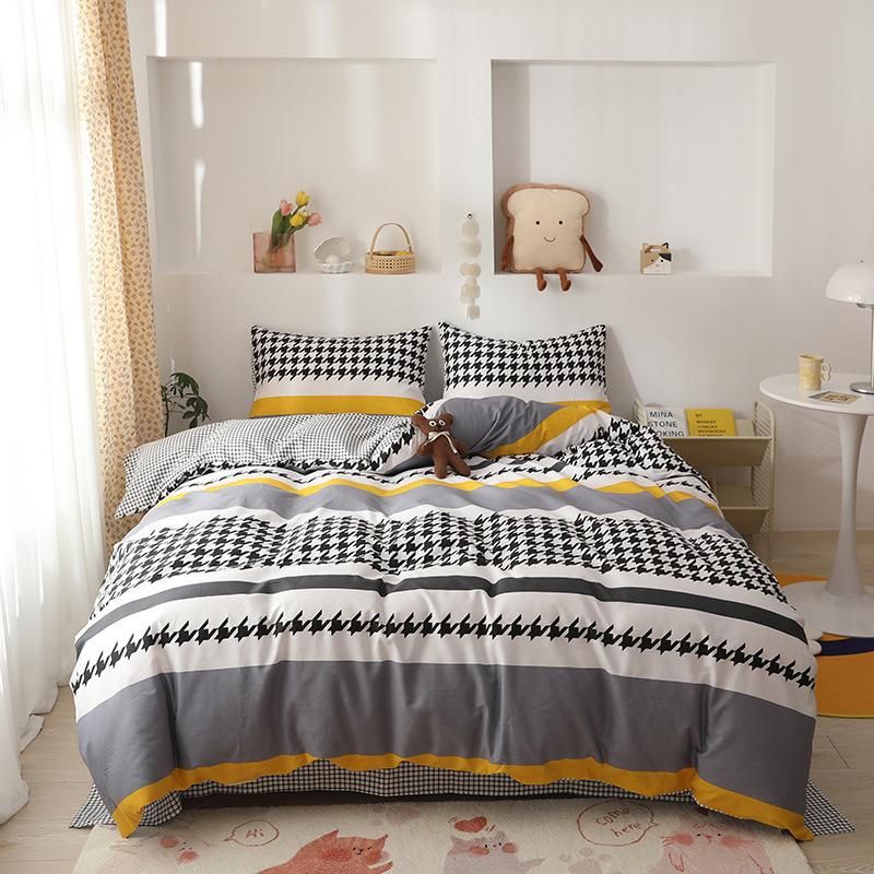 Home Textile Fabric Four Piece Bed Linen Bedspread Coverlets Quilt Hotel Bedding Set Cotton Bed Duvet Covers Pillowcase Bedsheet