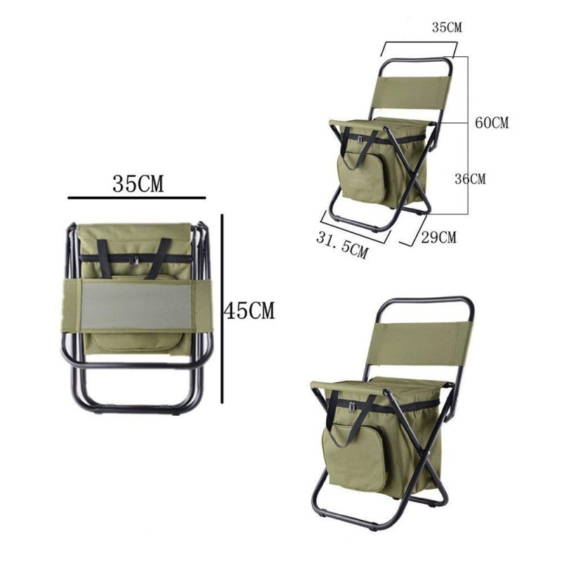 Fishing Chair Folding Chair Backpack Portable Ice Thermos Bag Folding Stool Backpack Outdoor Bifunctional Fishing Bag and Chair