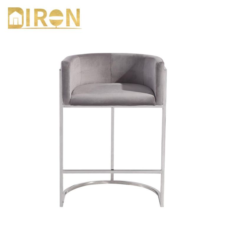 Hot Selling Stainless Steel Legs Upholstered Velvet Dining Bar Chairs