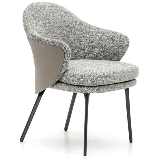 2020 New Design Fabric Upholstery Dining Chair with Steel Legs