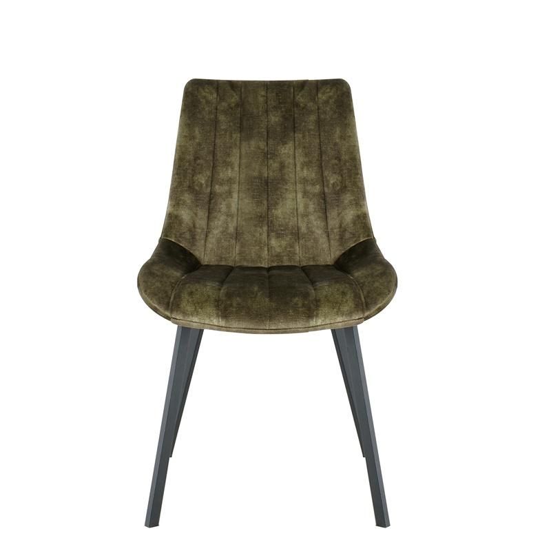 Hot Sales Wholesale Modern Designer Upholstered Fabric Luxury Dining Room Chairs with Metal Leg