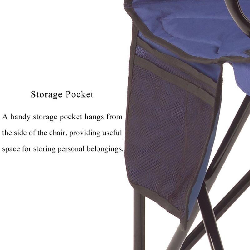 Outdoor Camp Chair with Cooler Bag Build in 4 Can Side Pocket Folding Portable Camping Chair