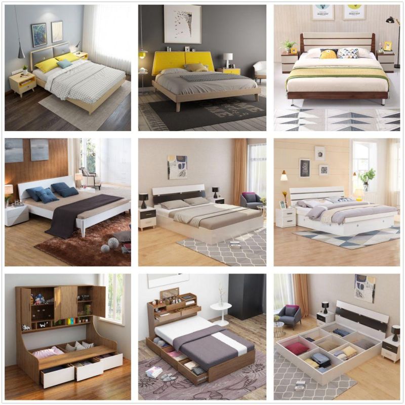 Factory Price Apartment Furniture Panel Wooden King Size Beds