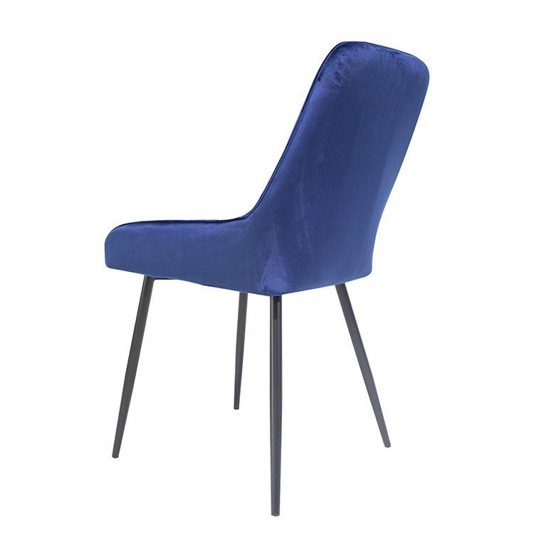 Wholesale Market Leisure Hotel Chinese Nordic Patchwork Luxury Fabric Dining Chair with Metal Leg