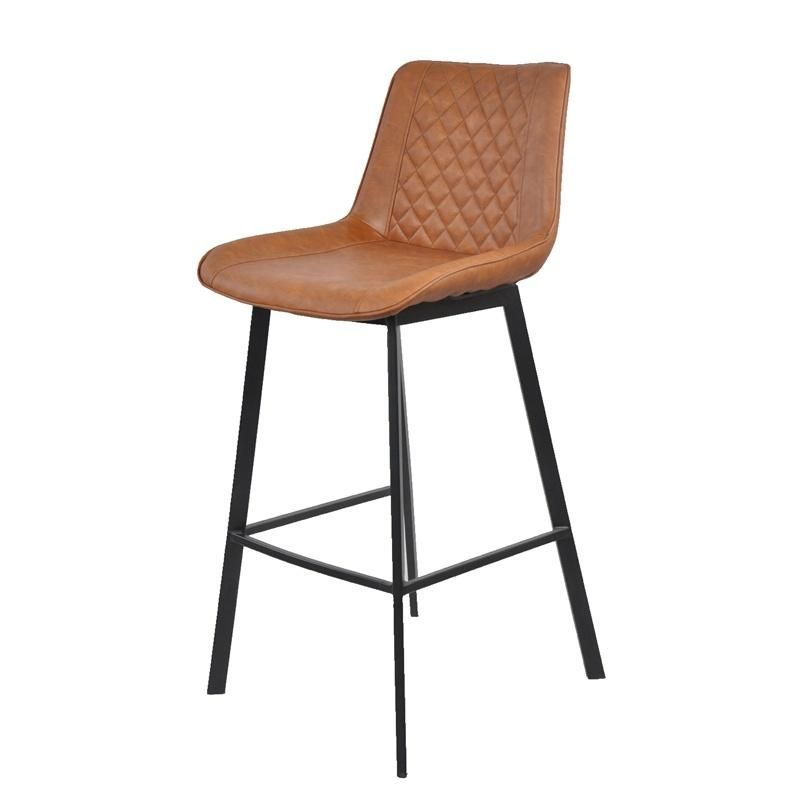 Modern Fashion Adjustable PU Leather Club Home Cheap Bar Stool with Back