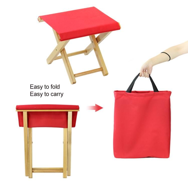 New Red Travel Picnic Folding Wooden Stools Chair