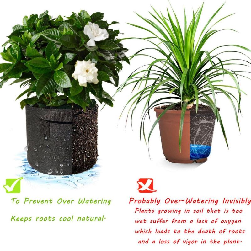 Round Planting Container Grow Bags Breathable Felt Fabric Planter Pot for Plants Nursery Pot Fabric Raised Garden Bed