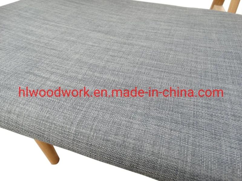 Grey Fabric Back and Cushio Arm Chair with Natural Aok Wood Frame Living Room Coffee Shop Armchair Office Chair Resteraunt Sofa