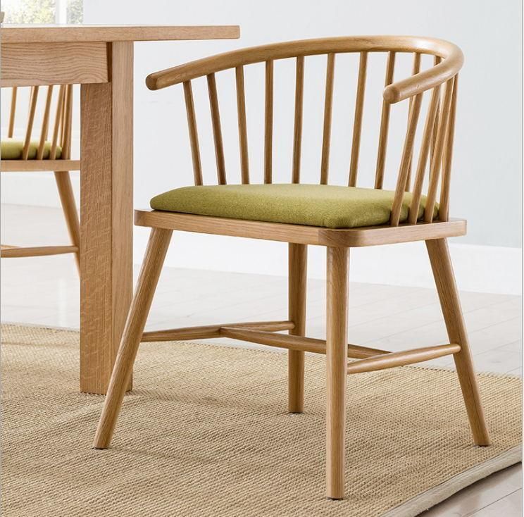 Contemporary Fabric Restaurant Dining Furniture Antique Wooden Arm Chair