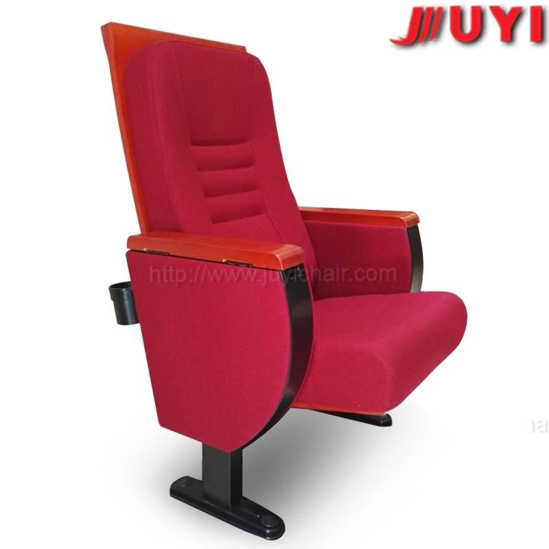 Jy-998tg Fabric Price Wooden Folding Chair Matel Leg Wooden Armrest Wite Pads Conference Chair