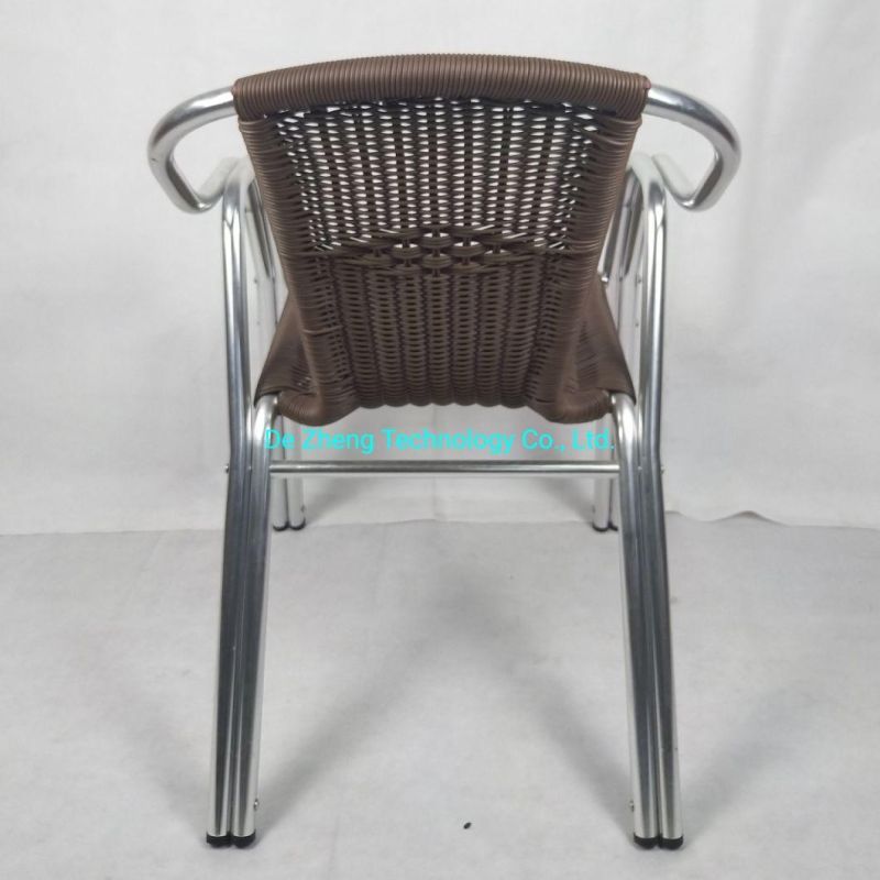 Outdoor Commercial Rattan Wicker Restaurant Relaxing Wicker Aluminum Dining Chair