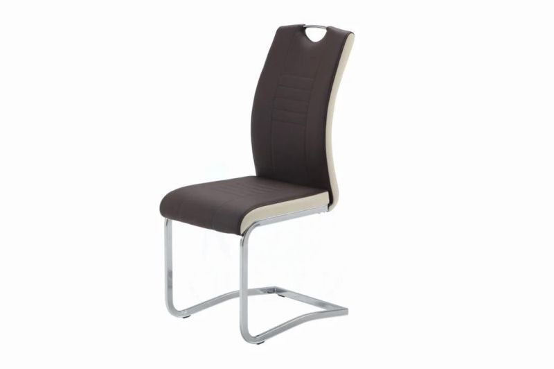 Modern Simple Design Chrome Metal Fabric Dining Chair