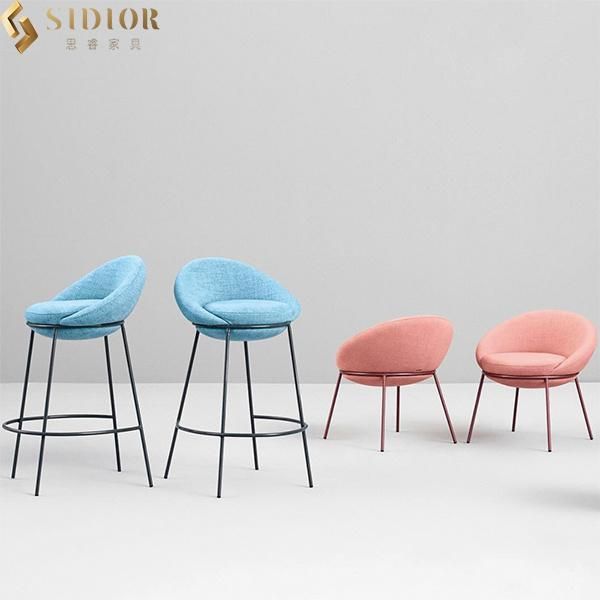 Yellow Fabric Ultra Modern Dining Chairs with Stainless Steel Legs