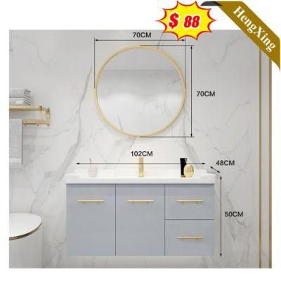 Simple Fashion Stylish Hot Sell Glass Basin Bathroom Cabinet with Mirror