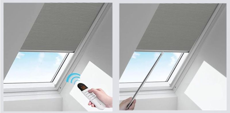 Electric Cellular Shades Honeycomb Blinds Remote Control Window Shades for Skylight