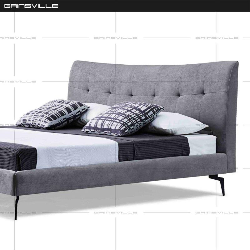 Foshan Gainsville Bedroom Furniture New Italian King Size Fabric King Bed