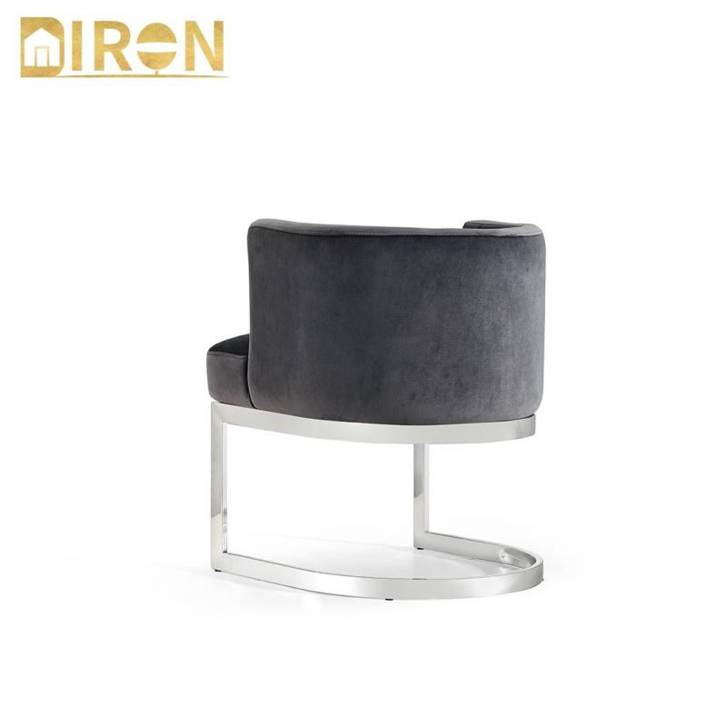 Kitchen/Living Room Velvet Strong Metal Stainless Steel Legs Upholstered Dining Chair for Restaurant