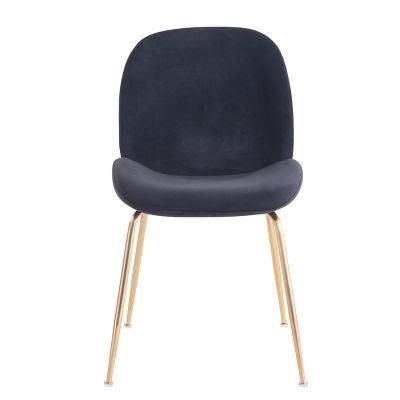 Wholesale Cheap Price Home Furniture Powder Coated Metal Legs Velvet Dining Room Chairs Design