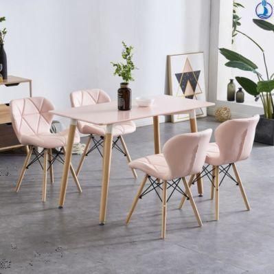 Cafe Chairs Modern Rose Elegant Soft PU Leather Indoor Dining Chairs with High Quality Sponge Cushion