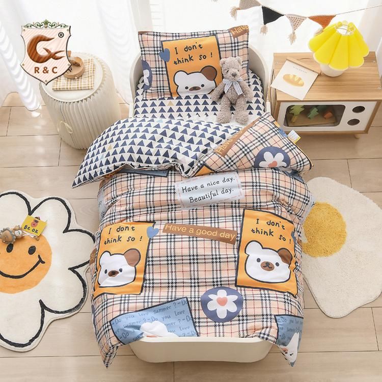 Cotton Children Bedding Sets Cartoon 4PCS Bed Sheet Bed Set Twin Size Kids Cartoon Bedding Sets