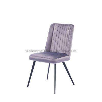 Modern Nice Fabric Home furniture Dining Sets Dining Chair with Black Powder Coating Legs