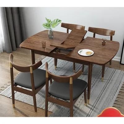 All Solid Wood Nordic Stretch Table Ash Wood Retractable Dining Table Household Simple Log Adjustable Dining Table 0034