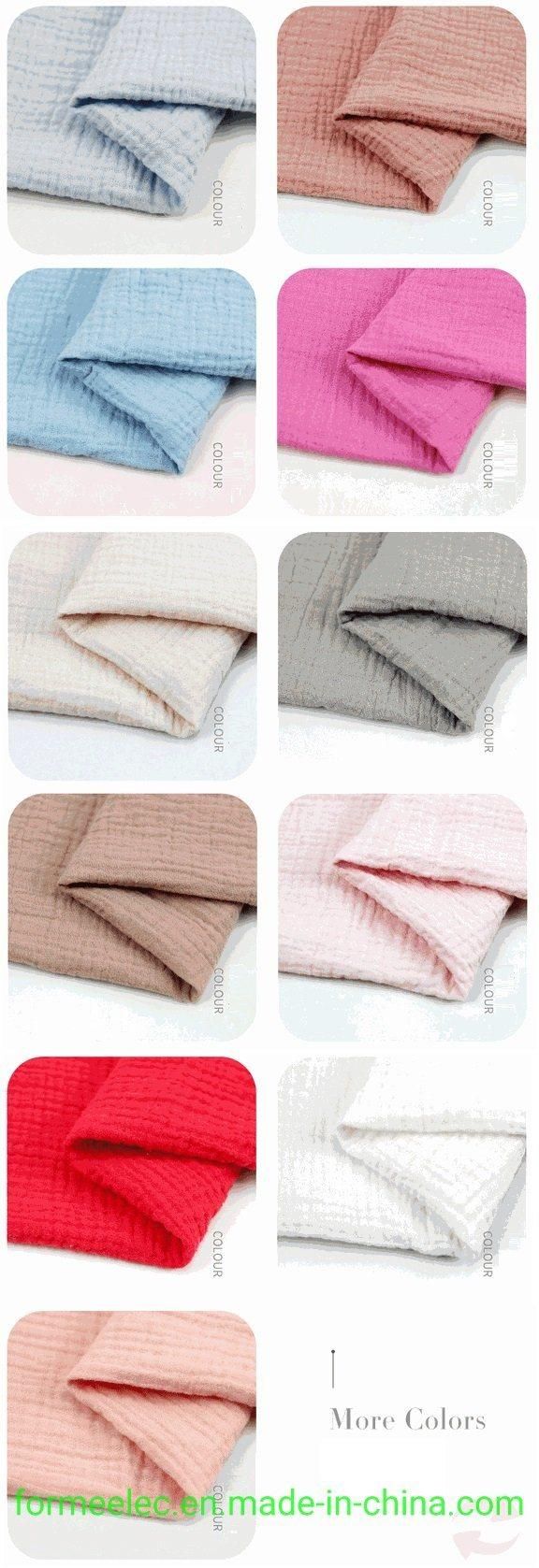 Home Textile Cotton Fabric Double Gauze Cotton Yarn Seersucker 125g 40s Double Crepe