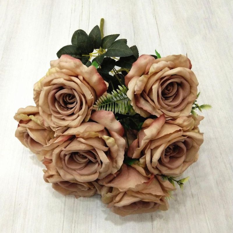 Artificial Fabric Rose Flower Bouquets Arrangement Wholesale Wedding Flowers