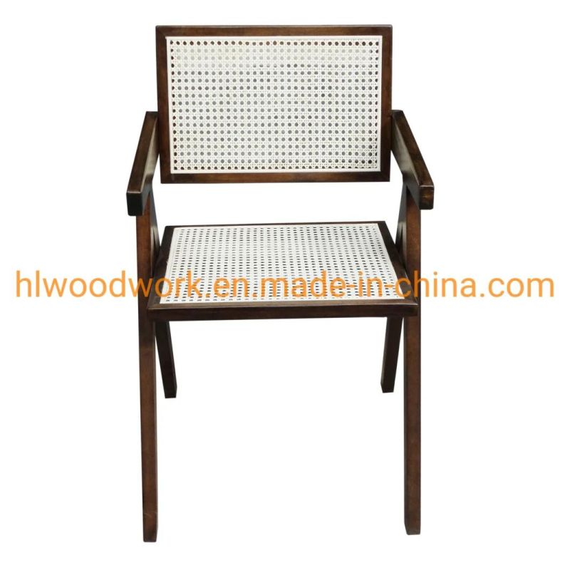 Retro Solid Wood Rattan Chair Nordic Modern Solid Wood Dining Chairs Wood Rattan Chair Cafe Armchair Living Room Balcony Lounge Chair Dining Chair